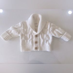 Baby cable knit cardigan sweater